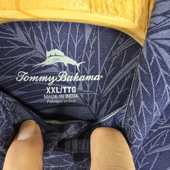 Tommy Bahama Mens Polo Shirt XXL Tropical Floral Print Short Sleeve Blue - Picture 4 of 8